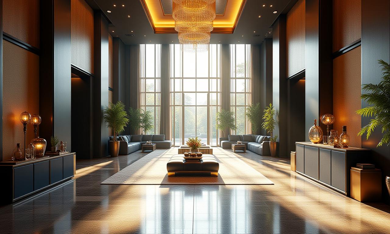 Luxury hotel lobby interior